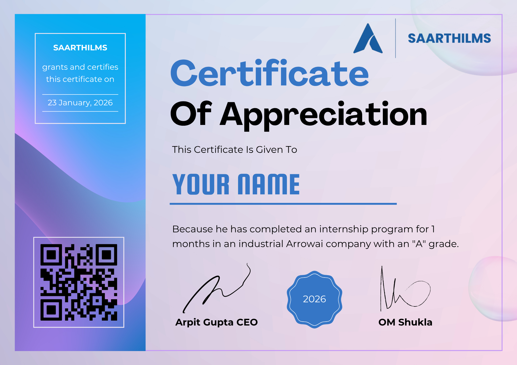 Saarthi LMS Certificate